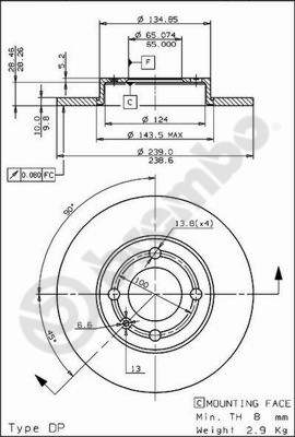 Disco freno anteriore Volkswagen cod.08.6785.10