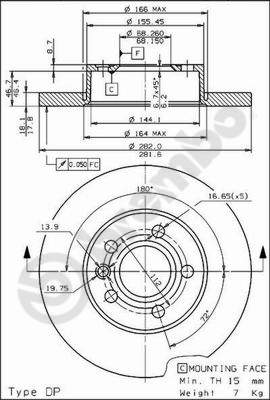 Disco freno anteriore Volkswagen cod.08.7132.10