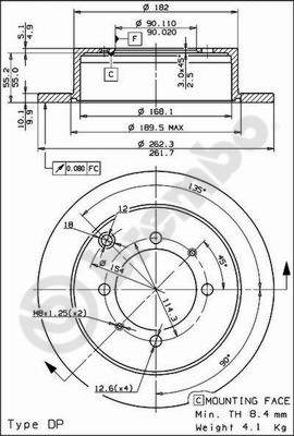 Disco freno posteriore Hyundai cod.08.8316.10