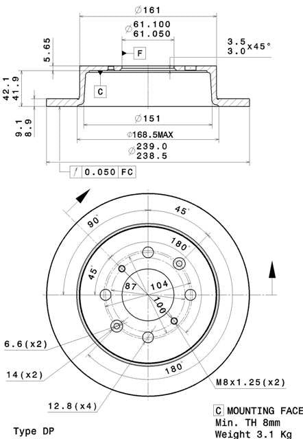 Disco freno posteriore Honda cod.08.a920.10