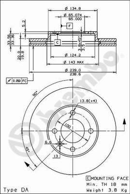 Disco freno anteriore Volkswagen cod.09.4765.14