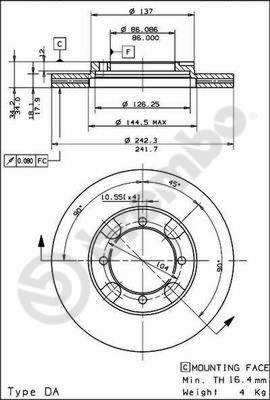 Disco freno anteriore Mitsubishi cod.09.5009.10