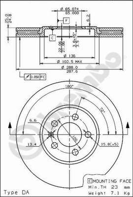 Disco freno anteriore Volkswagen cod.09.6747.10