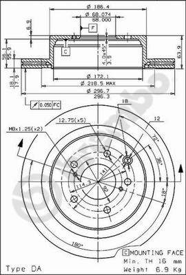 Disco freno posteriore Nissan cod.09.6912.10