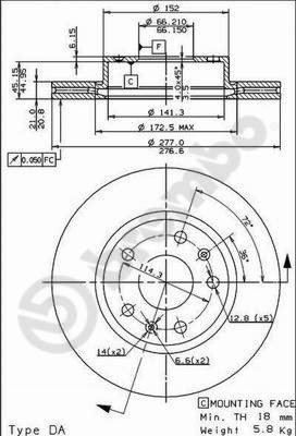 Disco freno anteriore Land Rover cod.09.8609.10