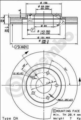 Disco freno anteriore Mitsubishi cod.09.9129.10