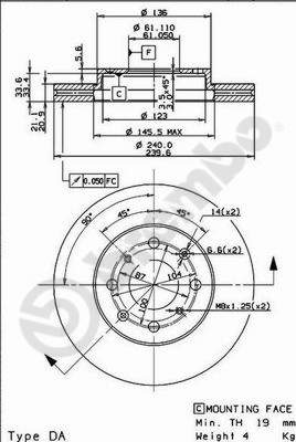 Disco freno anteriore Honda cod.09.9554.10