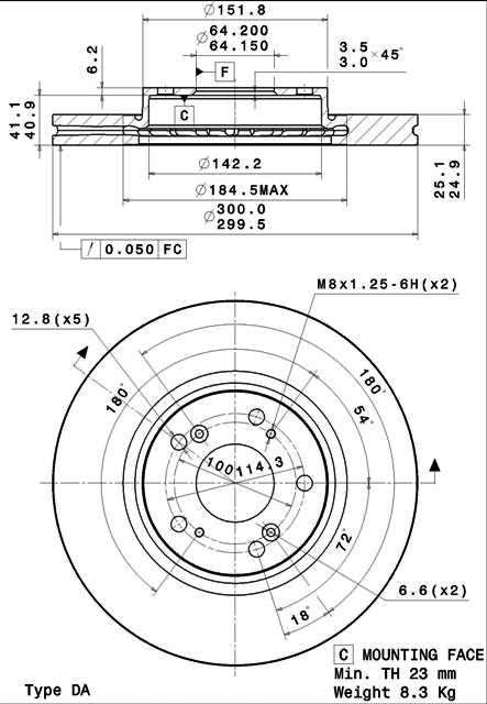 Disco freno anteriore Honda cod.09.a272.10