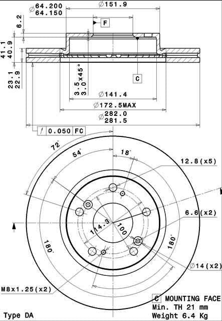 Disco freno anteriore Honda cod.09.a455.14