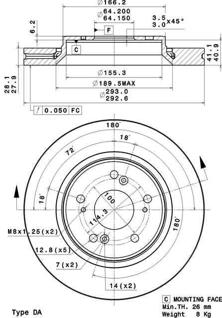 Disco freno anteriore Honda cod.09.a866.10