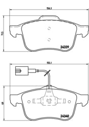 Pastiglie freno anteriori Alfa Romeo 159 cod.p23103 Brembo