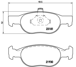 Pastiglie freno anteriori Lancia cod.p23125